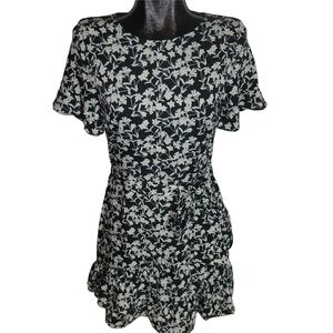 Banana Republic Floral Black and White Dress 6